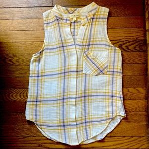 Cloth & Stone plaid sleeveless tank blouse S